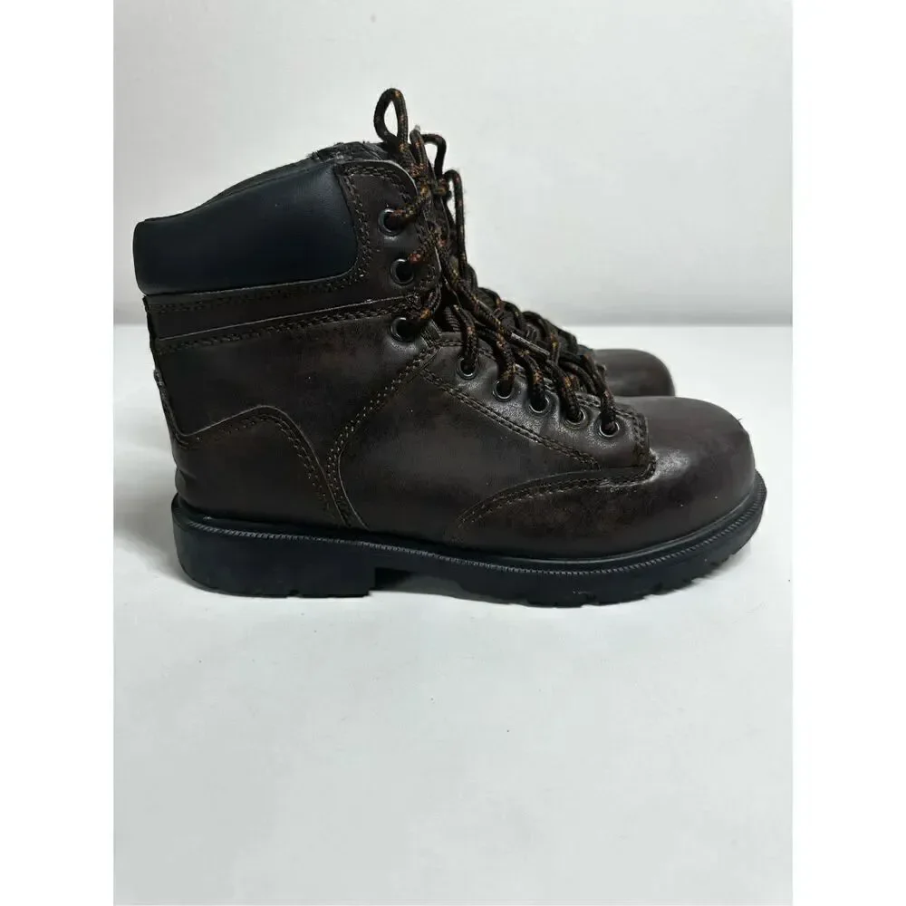 Brahma Boots Men's 5,5 Brown Steel Toe Work Safety Skid Resistant See Descriptio